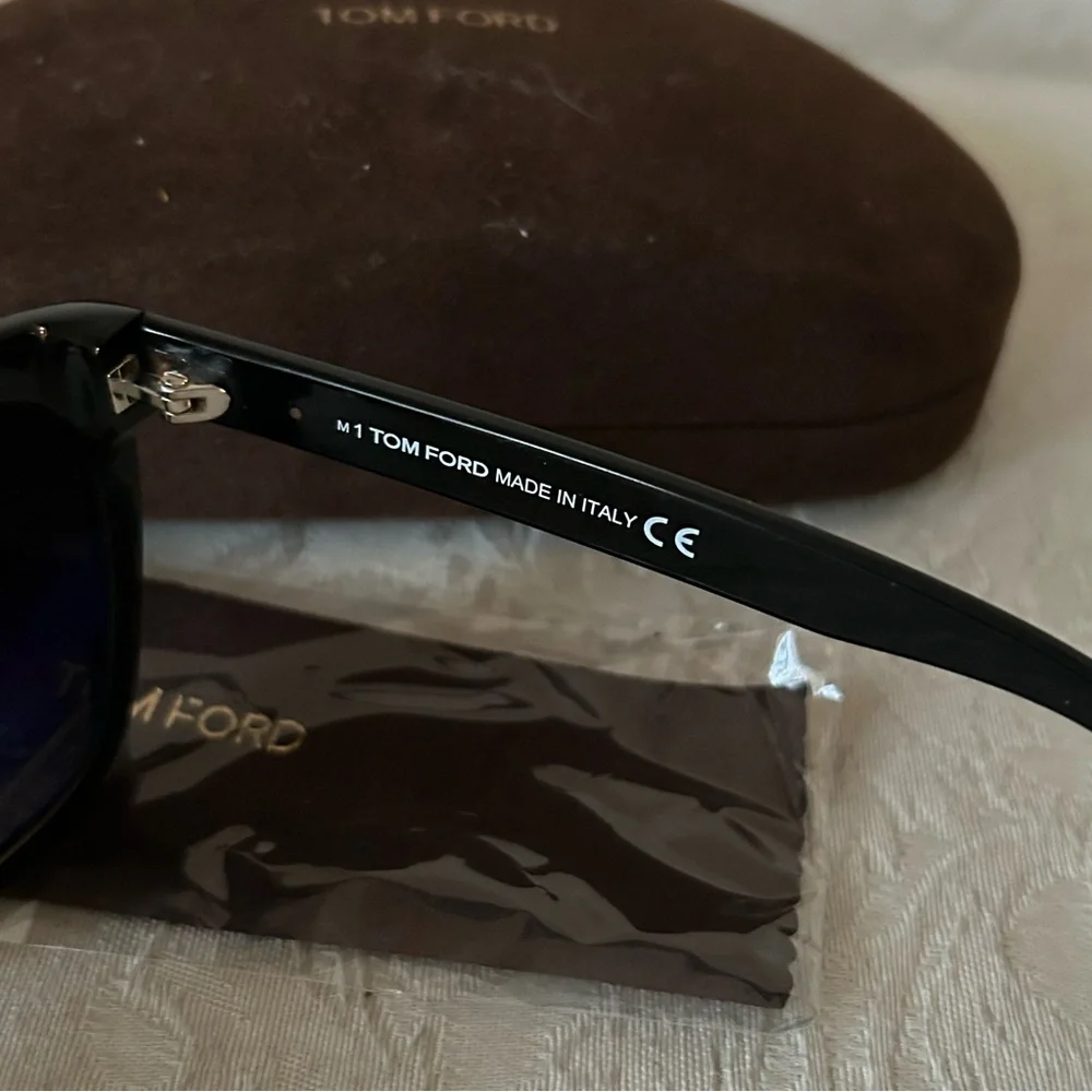 Authentic Tom Ford AMARRA FT 0502 Black Square Polarized Sunglasses new in box